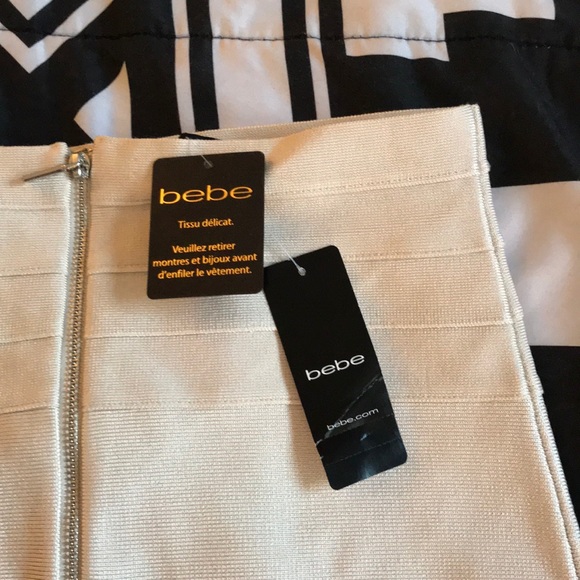 Cream very stretchy BeBe skirt - Picture 3 of 4